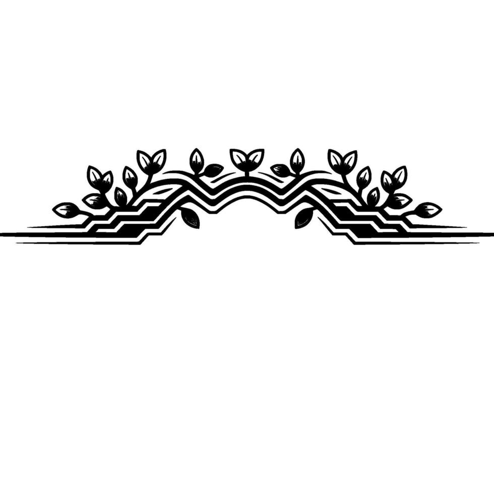 Stylized Branch Border, Minimalist Botanical vector