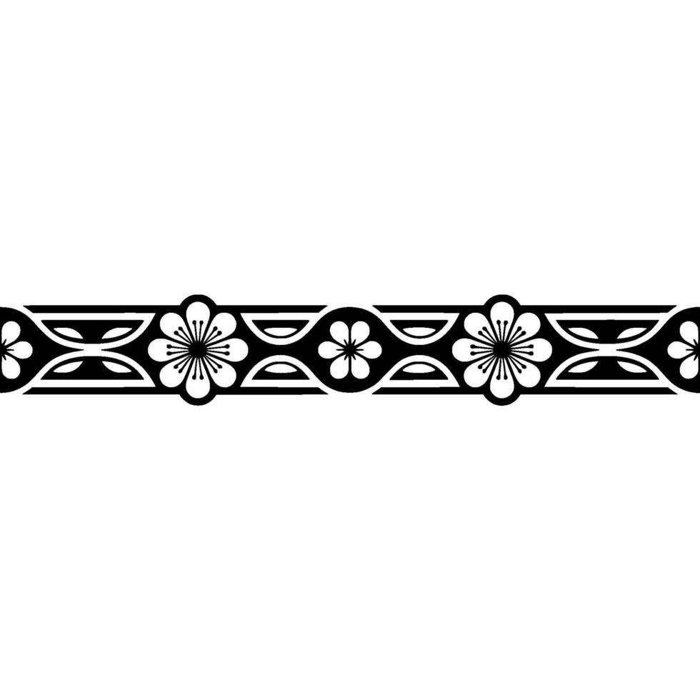 Elegant Floral Border, Art Deco Style - Geometric vector