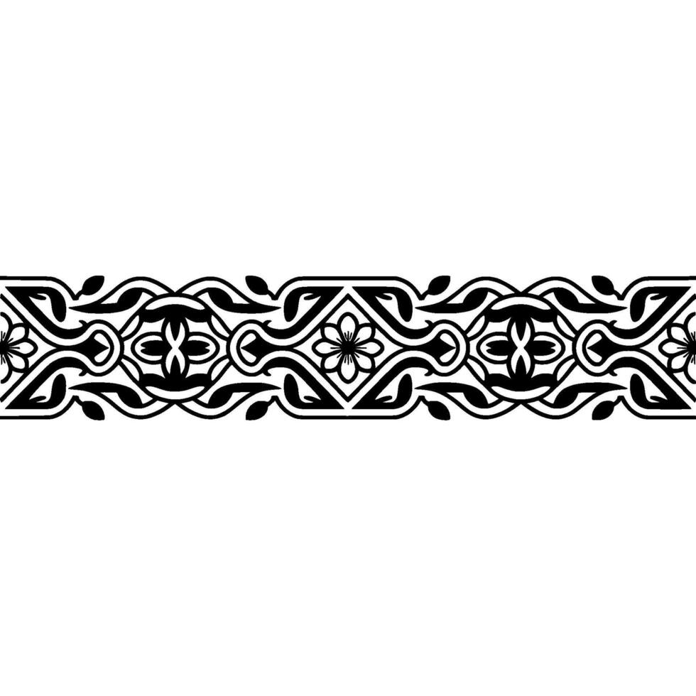 Intricate Black Border, Decorative Paisley Pattern, Elegant vector