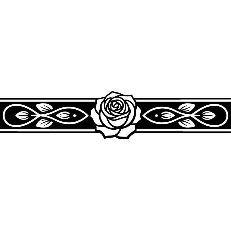 Elegant Rose Border, Vintage , Decorative Element vector