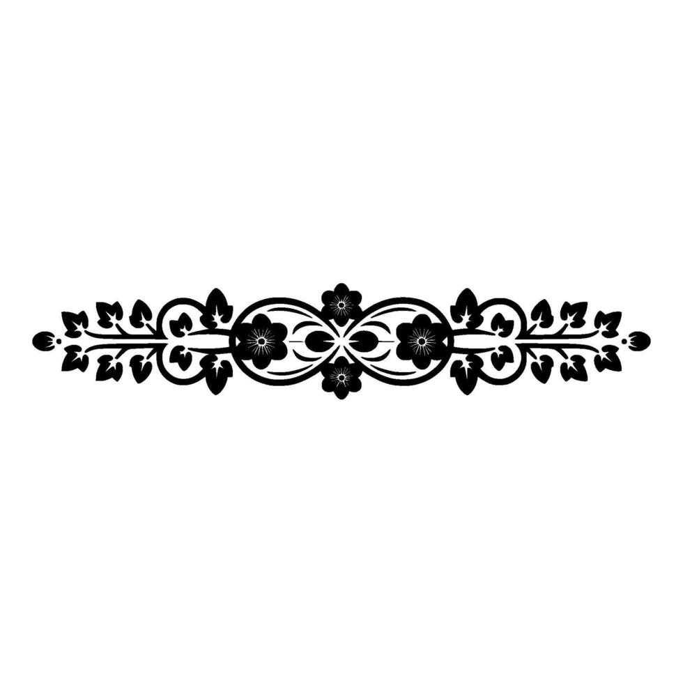 Elegant Black Floral Border, Vintage Element, alternate version 21 vector