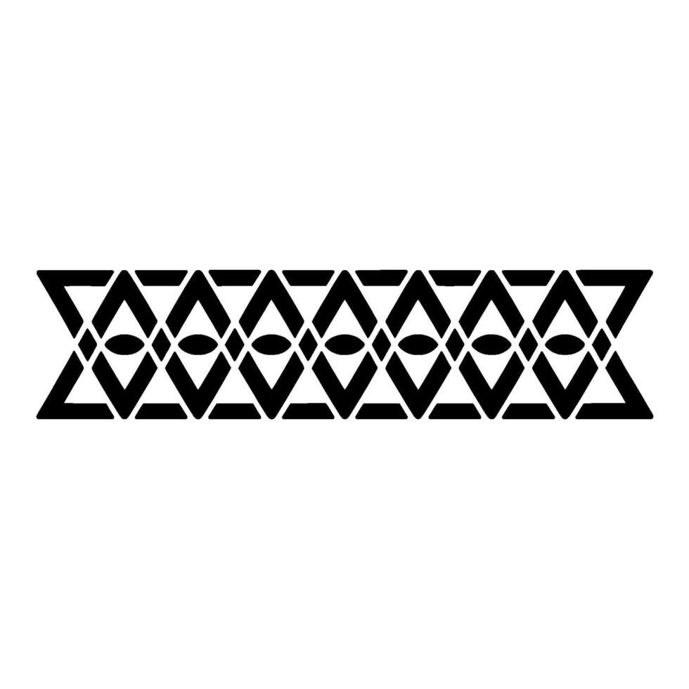 Geometric Deco Border, Stylized Black White Pattern - Geometry vector