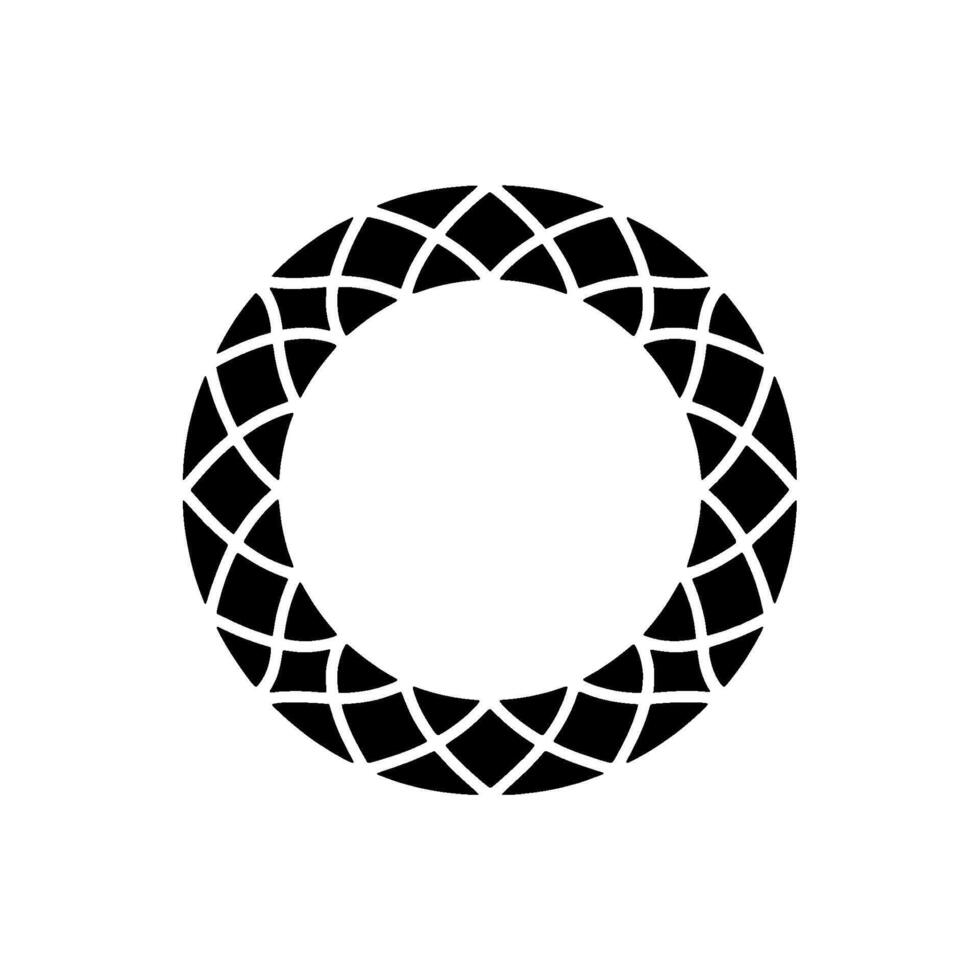 Geometric Circle Emblem, Minimalist , Black White vector