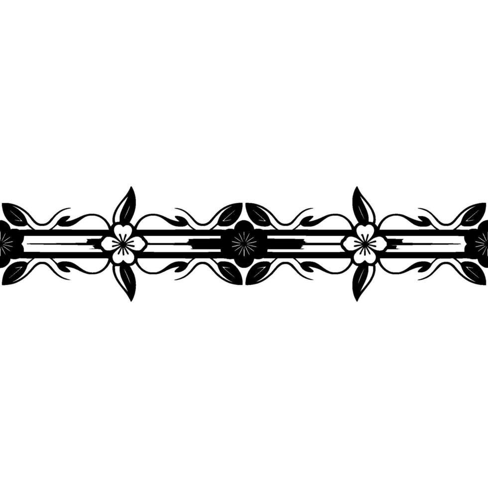 Elegant Black Floral Border, Vintage Element, alternate version 22 vector