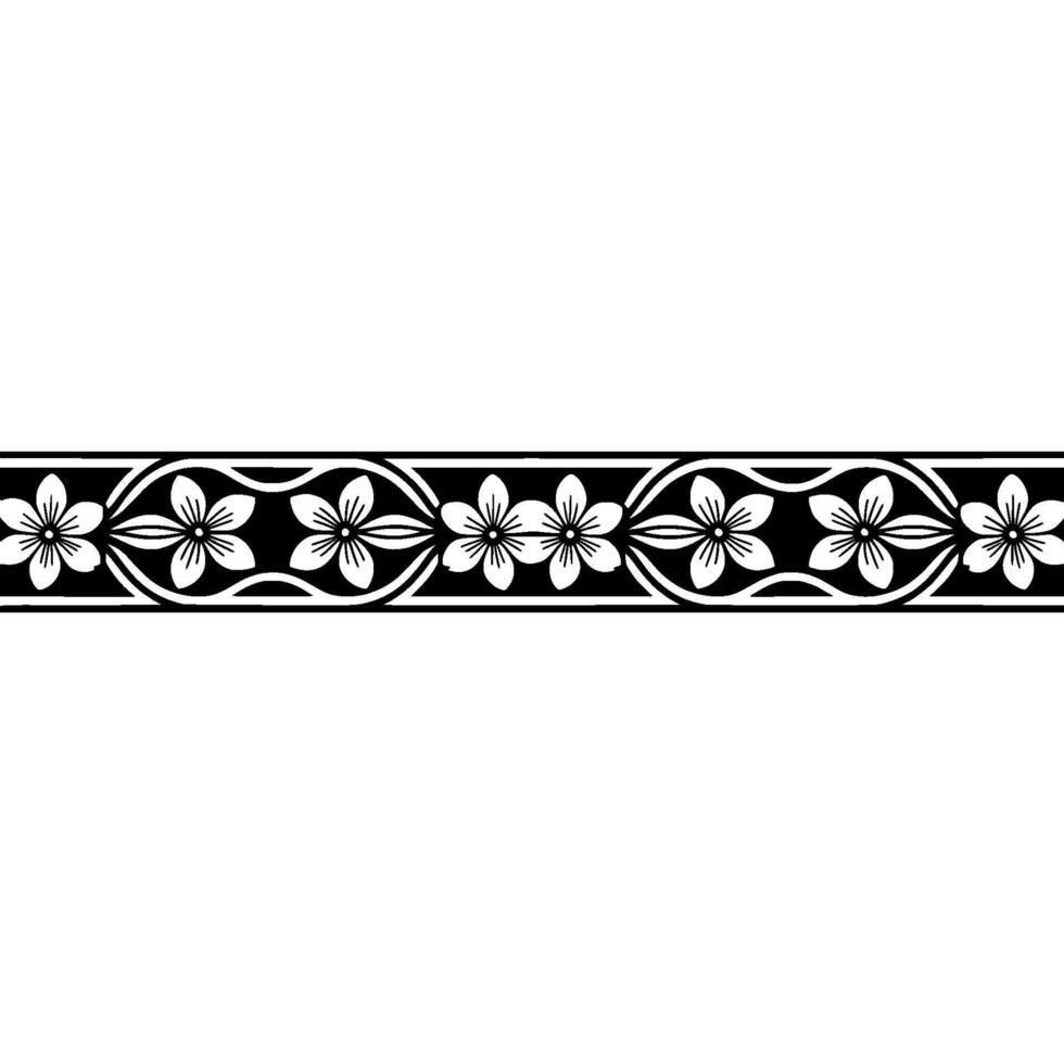 Elegant Floral Border, Vintage Style, Decorative Element, alternate version 21 vector