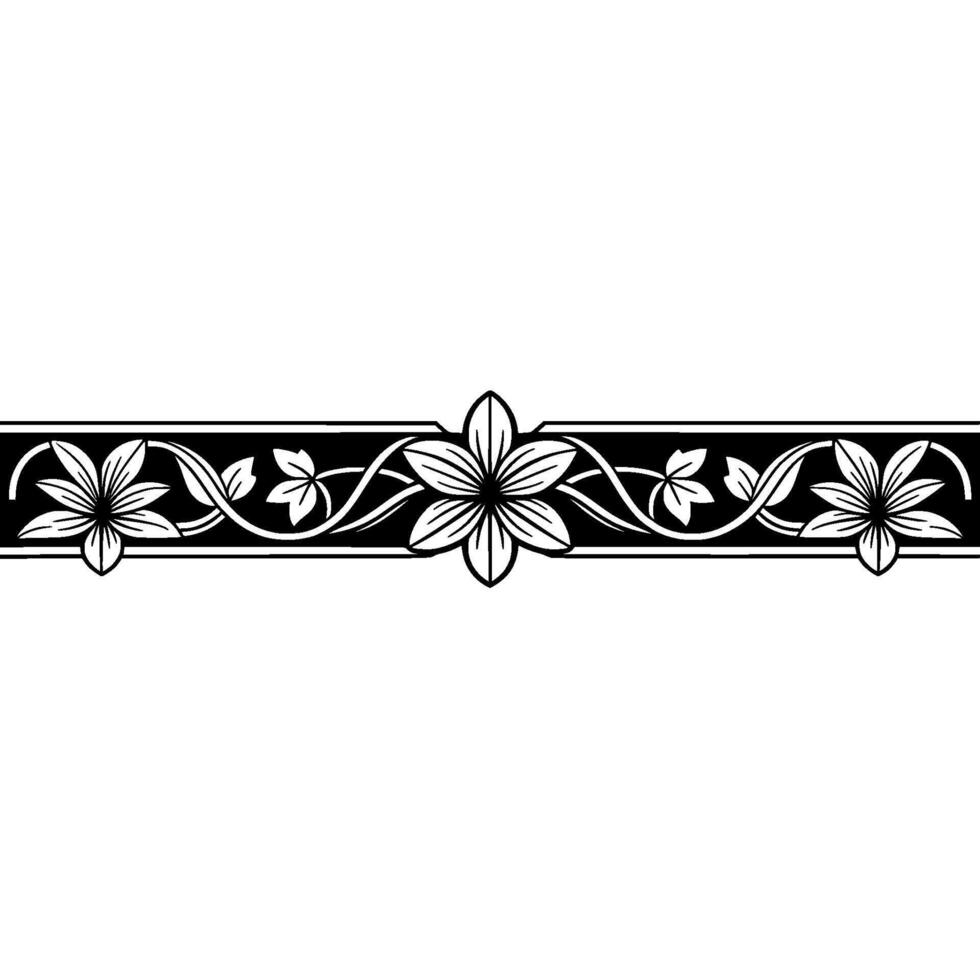Elegant Floral Border, Vintage , Decorative Element, alternate version 250 vector