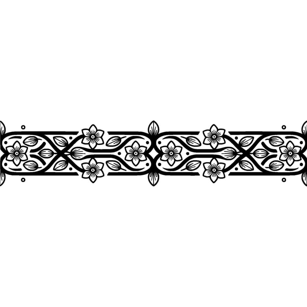 Intricate Floral Border, Vintage , Elegant Ornamentation, Composition vector