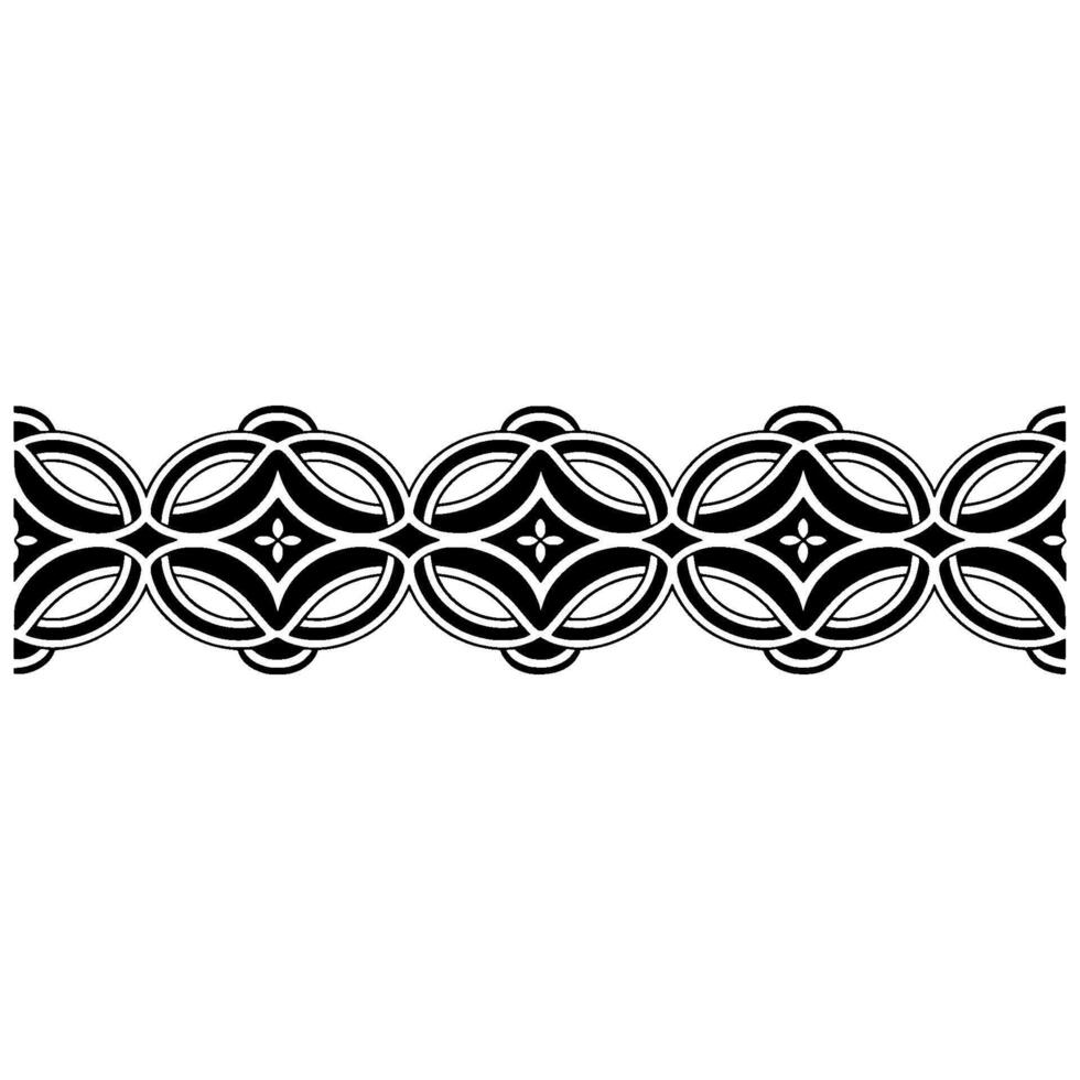 Intricate Black White Border, Ornate Pattern, Decorative Element vector