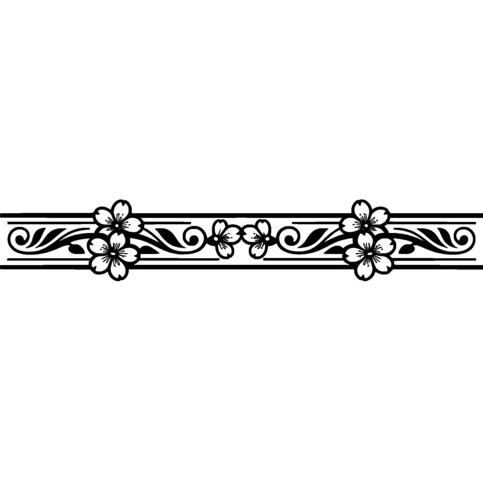 Elegant Floral Border, Vintage , Decorative Element, alternate version 254 vector