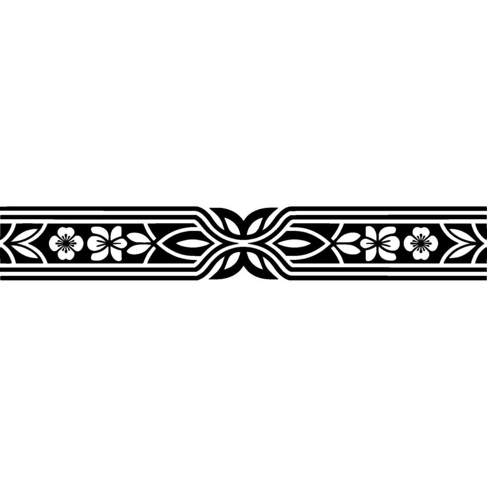 Art Deco Floral Border, Elegant Element - Motif vector
