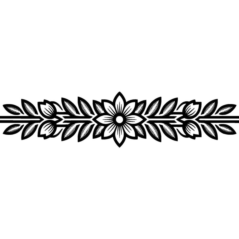 Elegant Floral Border, Vintage , Decorative Element, alternate version 258 vector