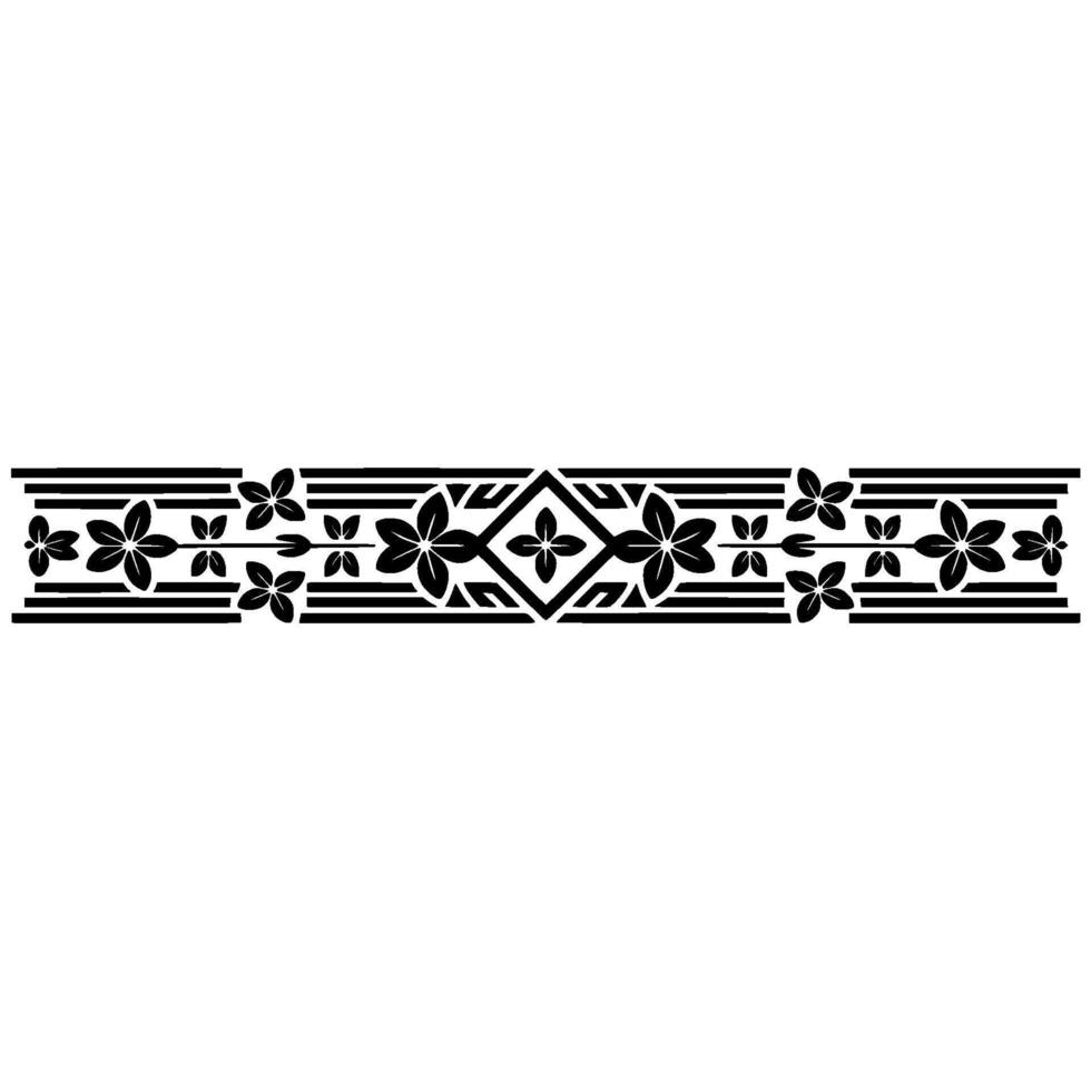 Art Deco Floral Border Elegant Decorative Element - Geometric vector