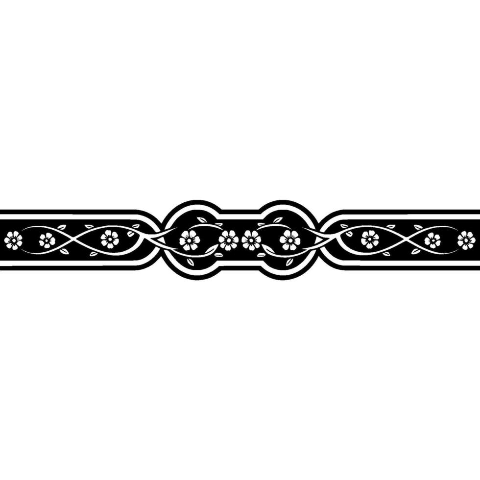 Elegant Floral Border, Art Nouveau Inspired, Symmetry vector