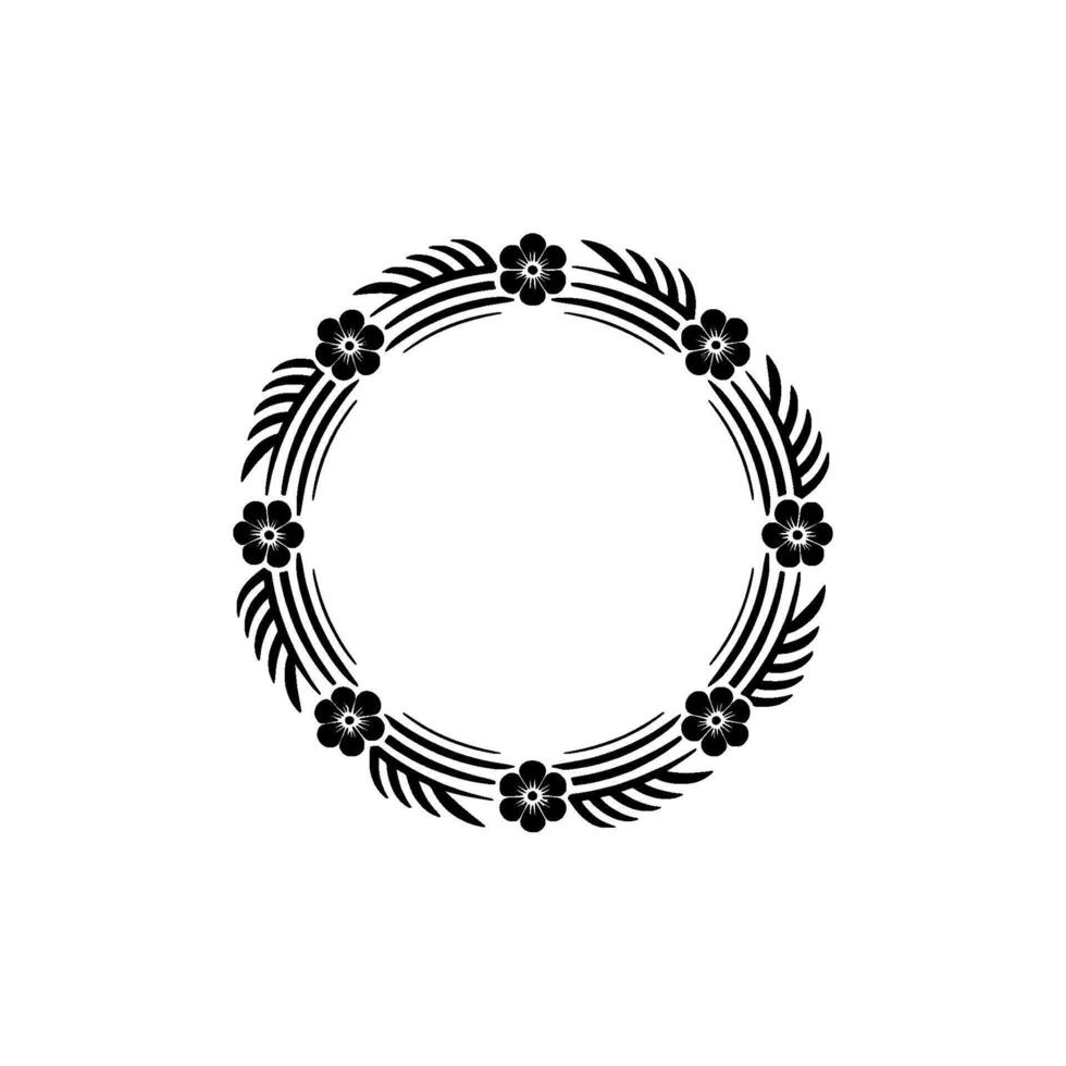 Elegant Floral Wreath Border, Minimalist - Decorative vector