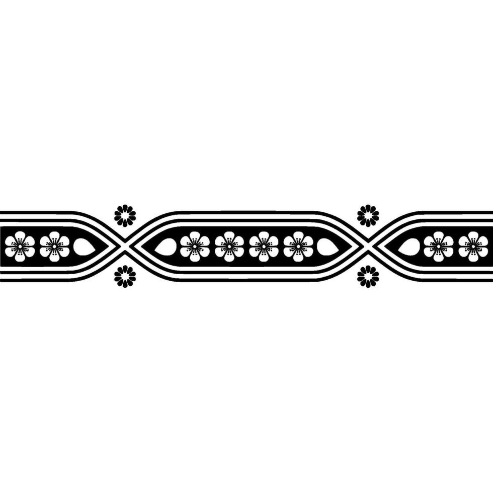 Elegant Black Cherry Blossom Border, Minimalist vector