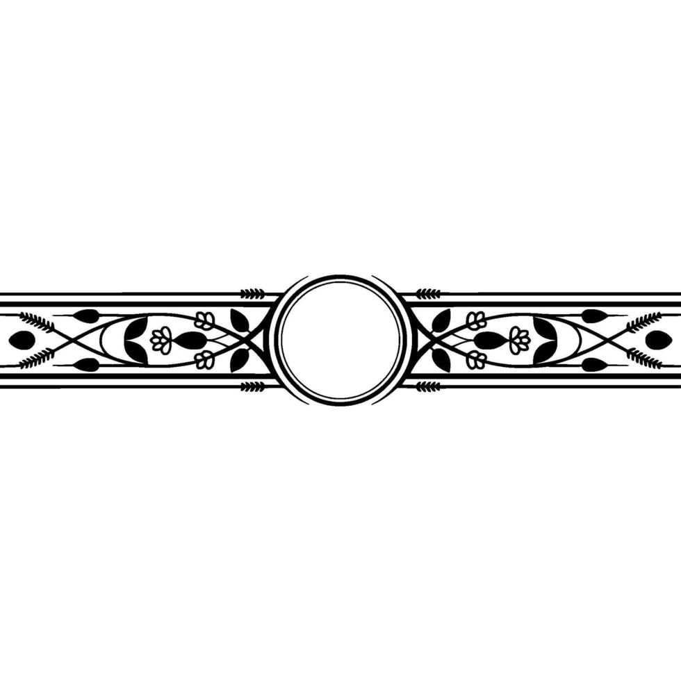 Elegant Floral Border, Vintage Element, Template vector