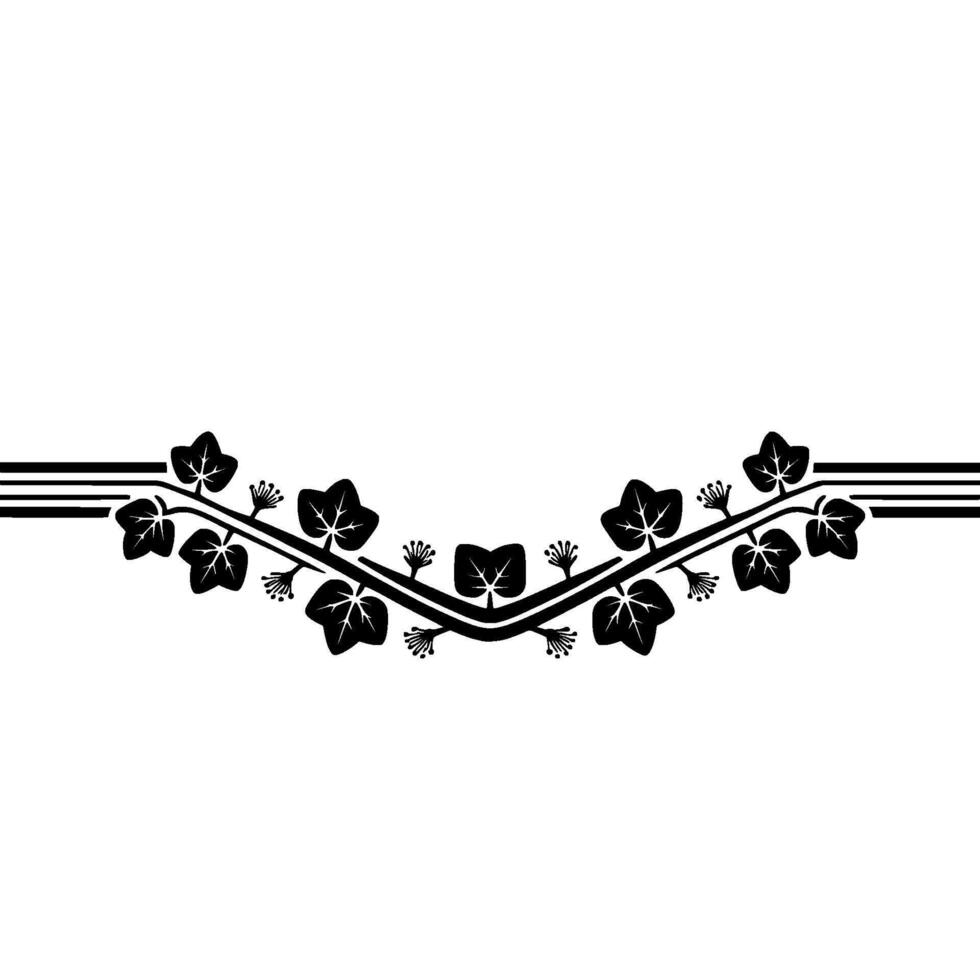 Japanese Ivy Border, Minimalist , Elegant Ornamentation vector