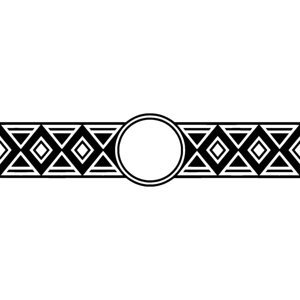 Geometric Deco Border, Circular Focal Point, Pattern vector