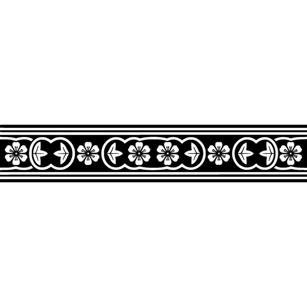 Stylized Floral Border, Vintage , Elegant Pattern, Decorative vector