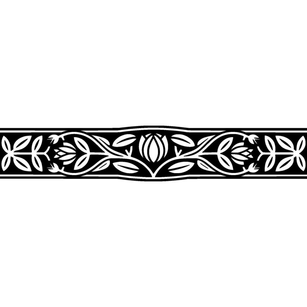 Elegant Botanical Border, Vintage Style, Tulip vector