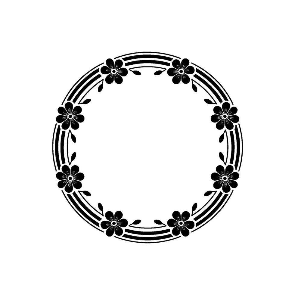 Elegant Floral Circle Border, Minimalist, Wreath vector