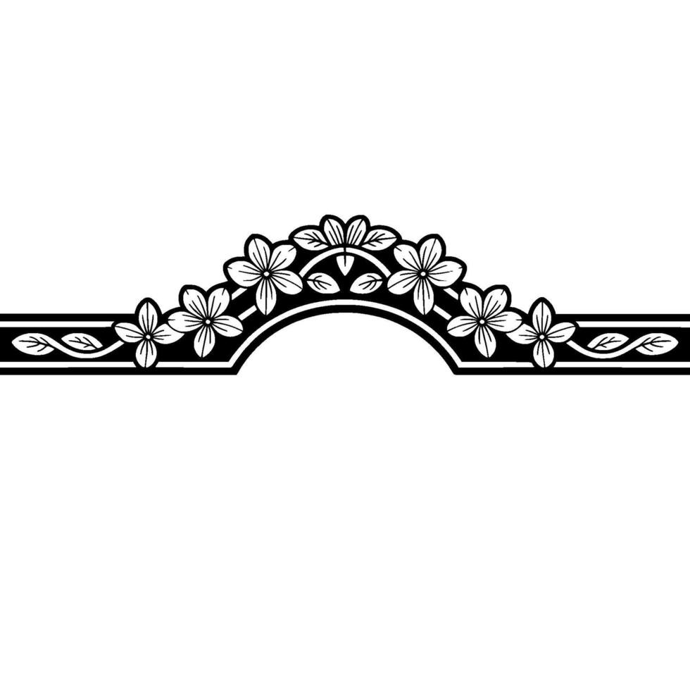 Elegant Japanese Blossom Border, Vintage - Art vector