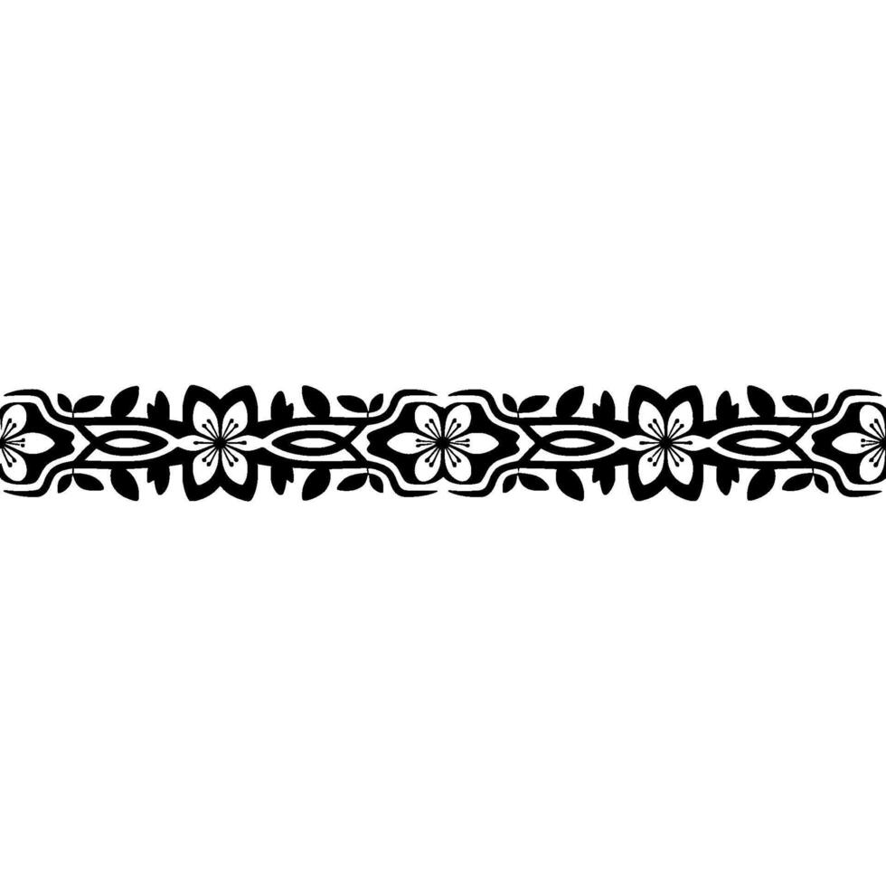 Elegant Black Floral Border, Vintage, Element vector