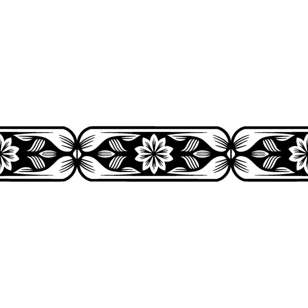 Intricate Floral Border, Vintage Style, Decorative Element, Texture vector