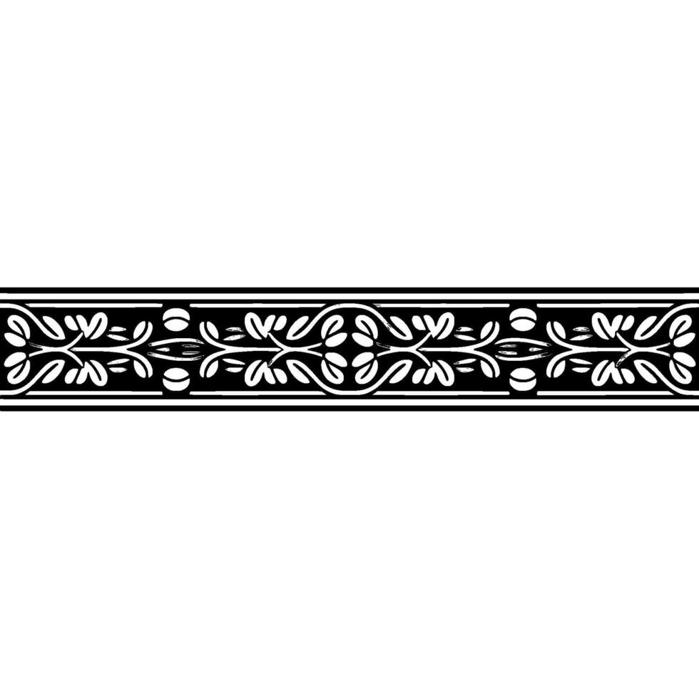 Elegant Stylized Leaf Border, Vintage, Foliage vector