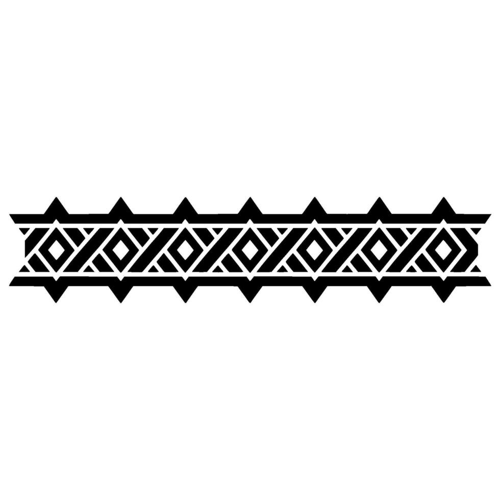 Geometric Tribal Border, Black White Pattern, Textile vector