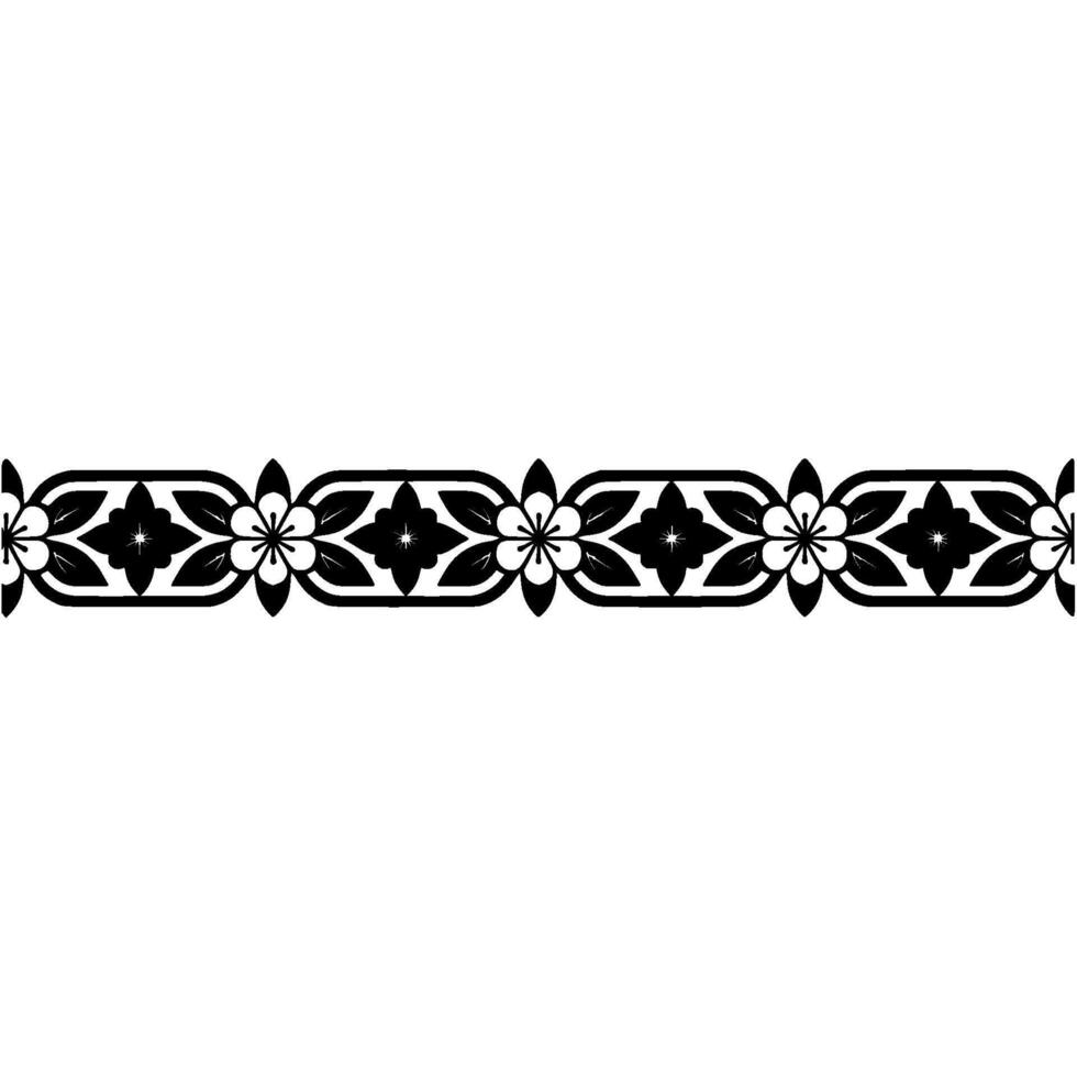 Intricate Black Floral Border, Vintage, Art vector