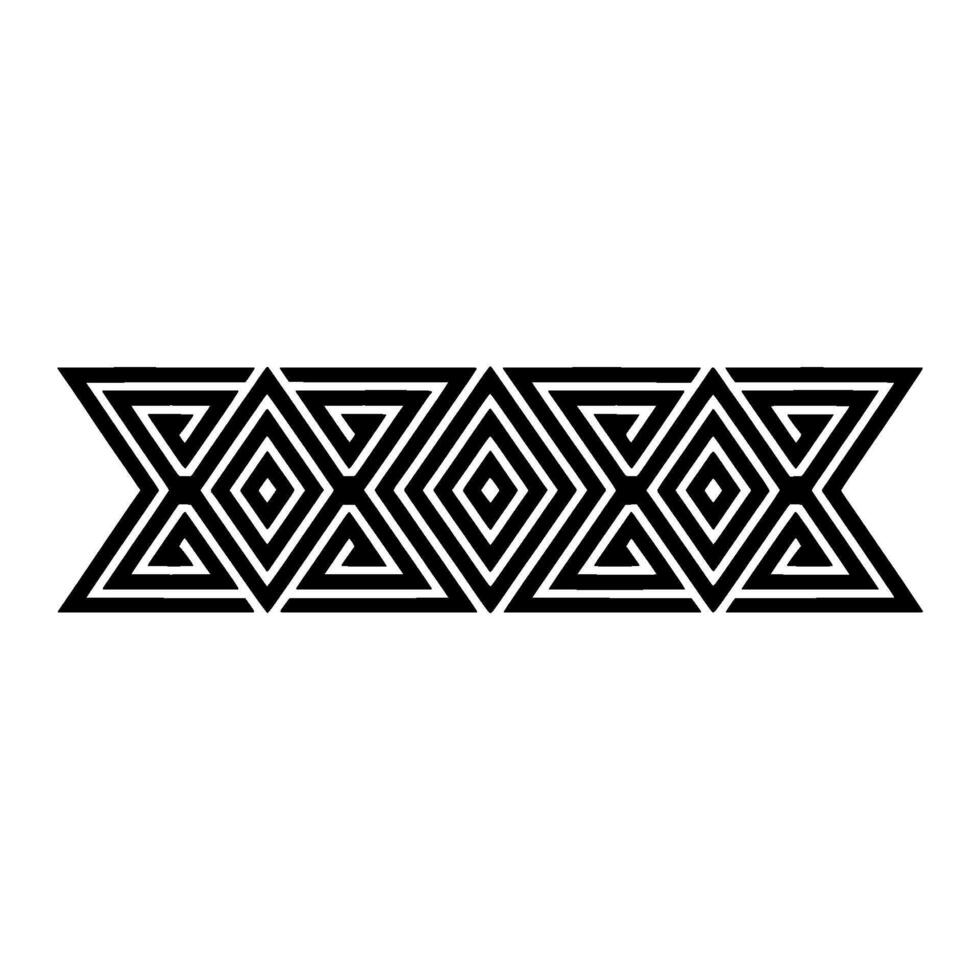Geometric Deco Border, Minimalist Pattern - Monochrome vector