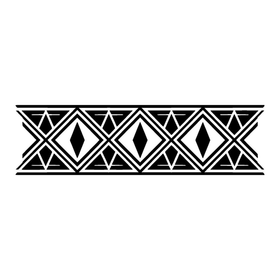 Geometric Deco Border, Stylized Black White Pattern, Ornament vector