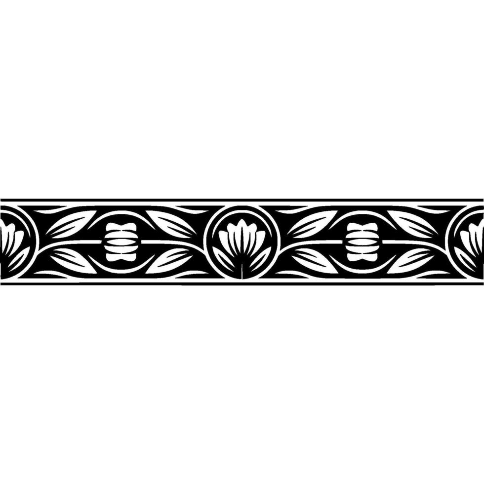 Elegant Botanical Border, Art Deco Style, Artdeco vector