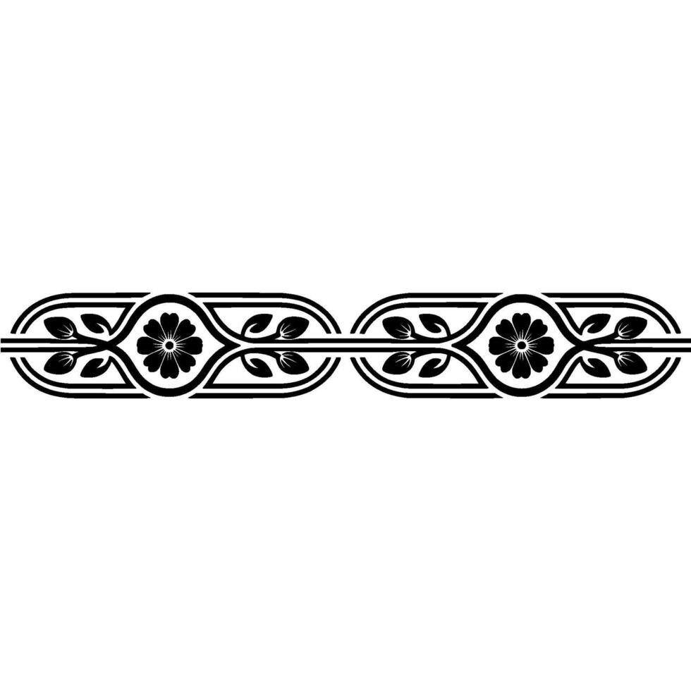 Elegant Floral Border, Vintage Element, alternate version 44 vector