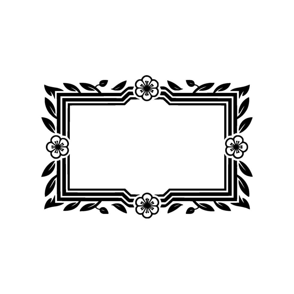 Elegant Floral Frame, Vintage , Minimalist Border, Art deco vector