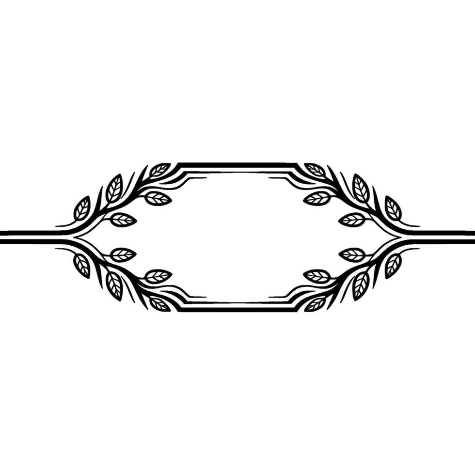 Elegant Botanical Frame, Vintage , Minimalist Ornamentation - Leaves vector