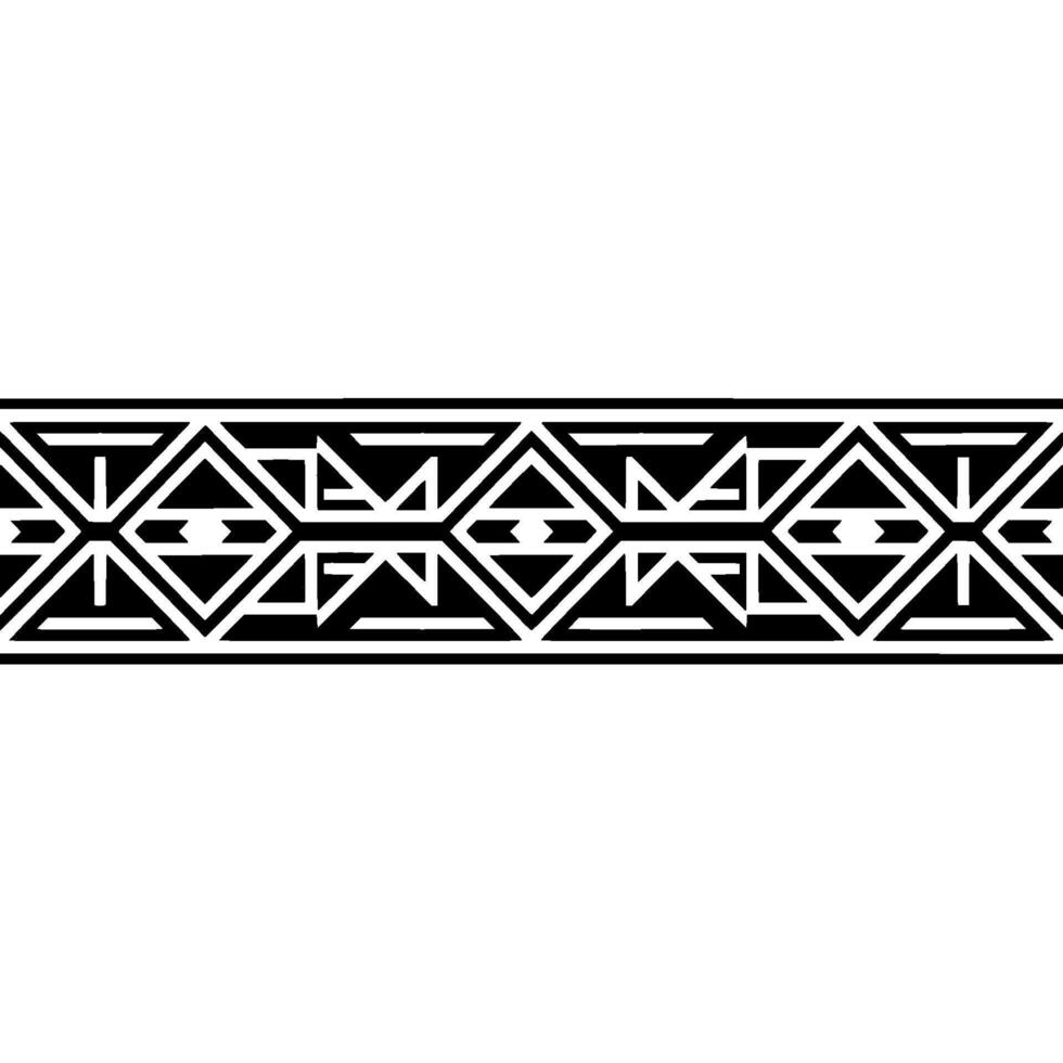 Geometric Deco Border, Black and White Pattern - Symmetrical vector