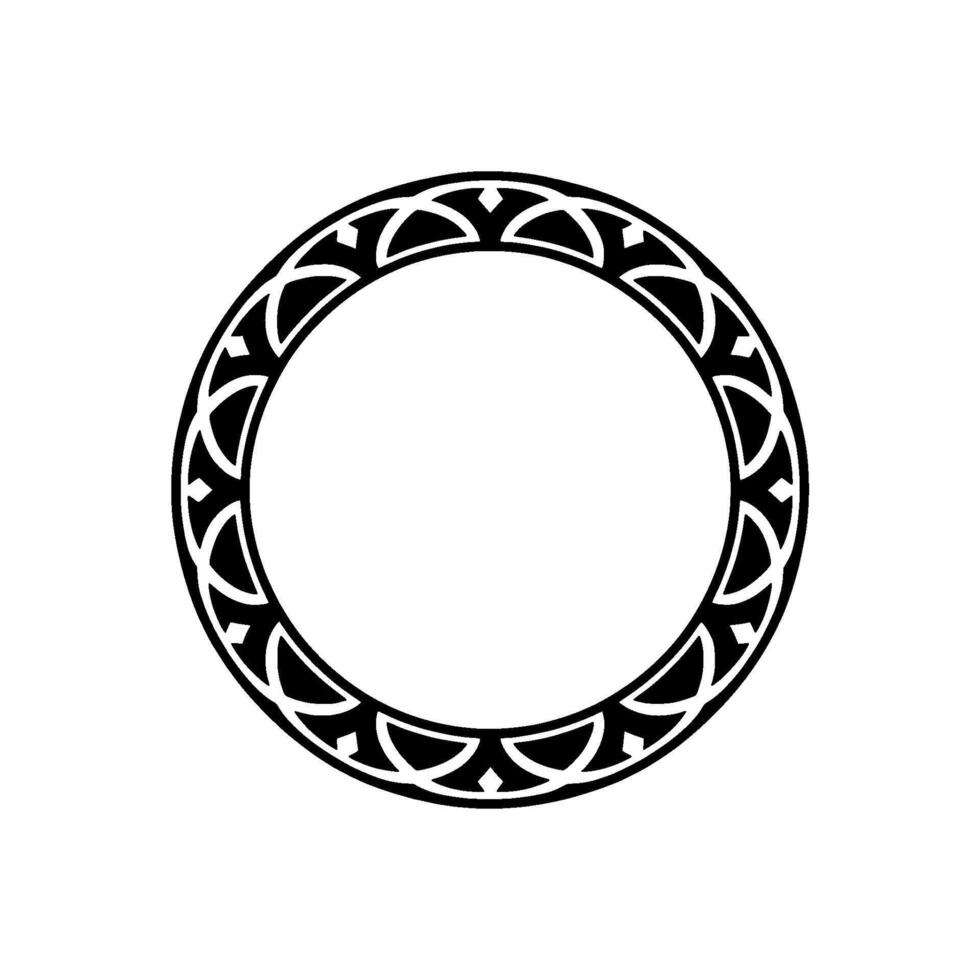 Celtic Circle Ornament, Intricate Border, Minimalist vector