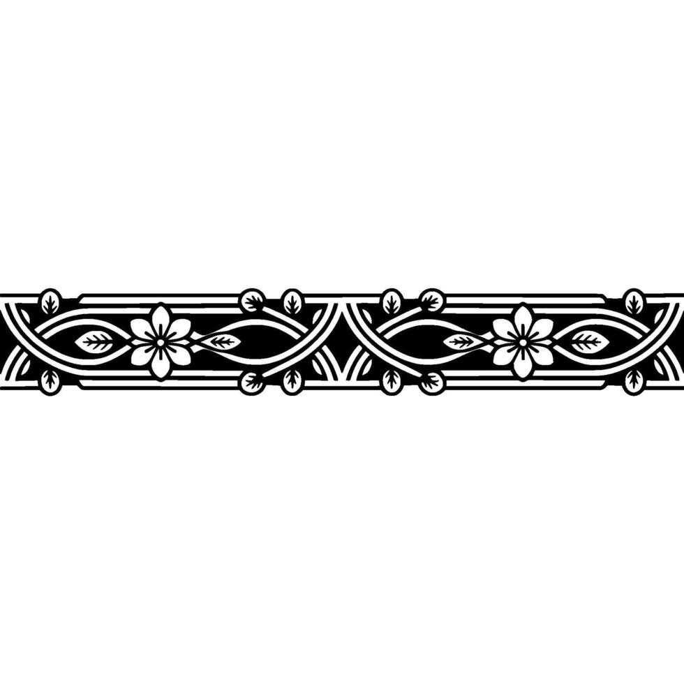 Elegant Floral Border, Art Nouveau Inspired, Ornament vector