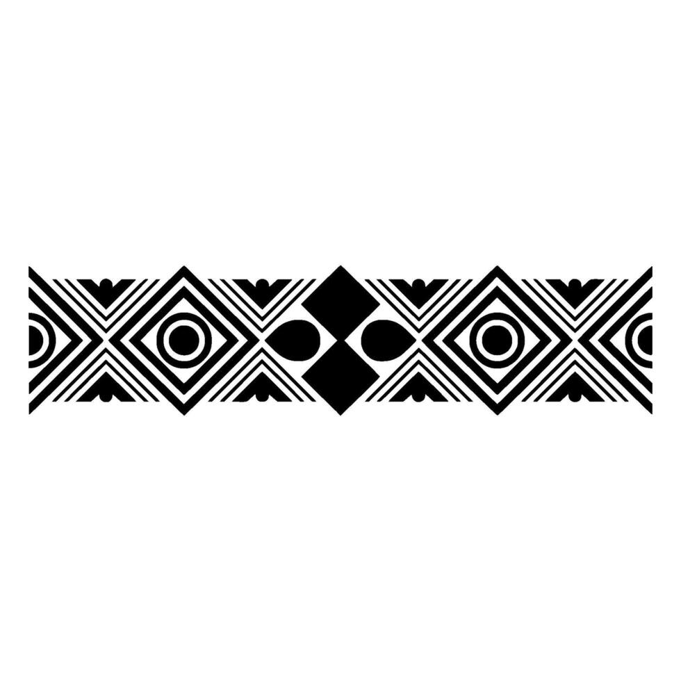 Geometric Deco Border Minimalist Black White, Symmetrical vector