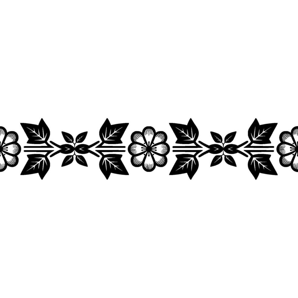 Elegant Floral Border, Vintage Style, Decorative Element, alternate version 27 vector