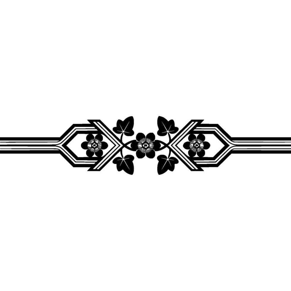 Geometric Blossom Border, Japanese , Minimalist Elegance vector
