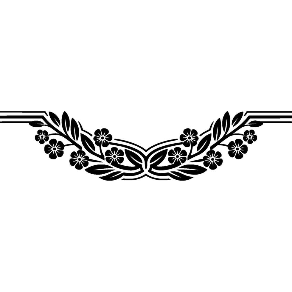 Elegant Floral Border, Japanese , Decorative Element, Ornamental vector