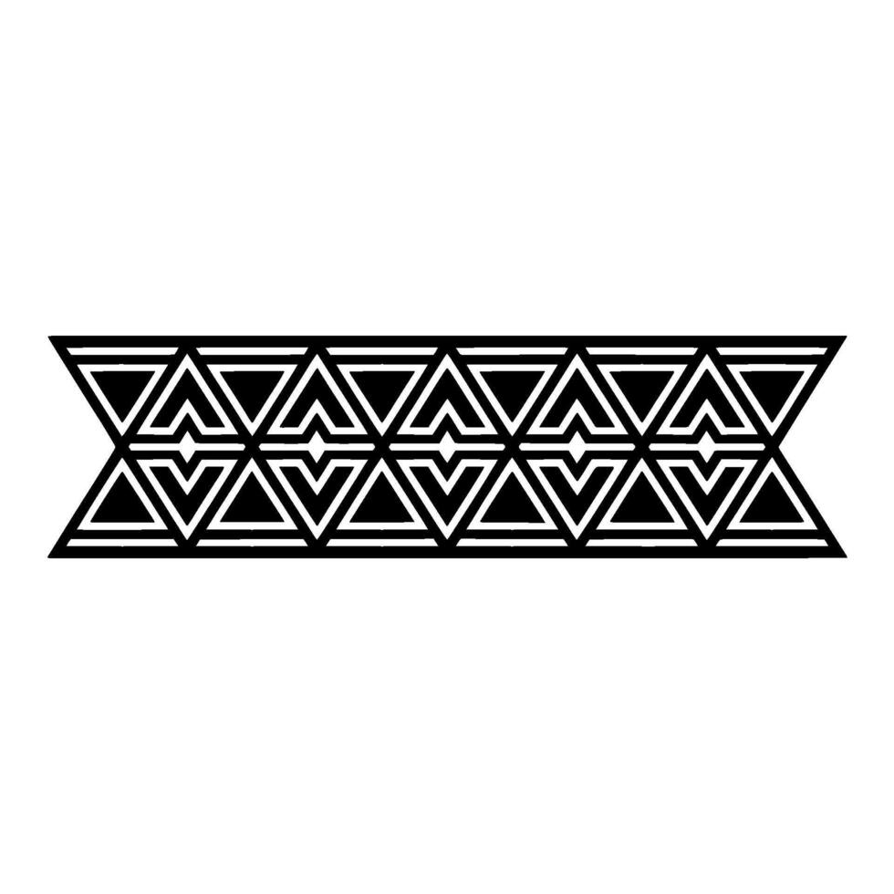 Geometric Deco Border, Minimalist Pattern, Black White, Art vector