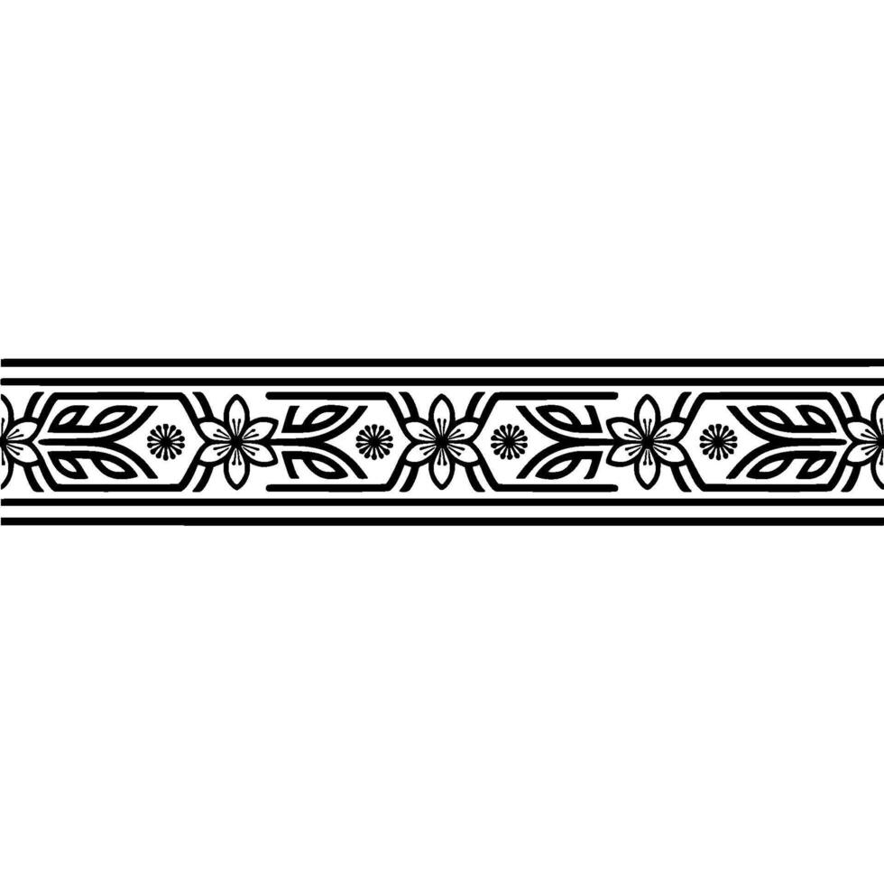 Elegant Botanical Border, Vintage Style, alternate version 17 vector