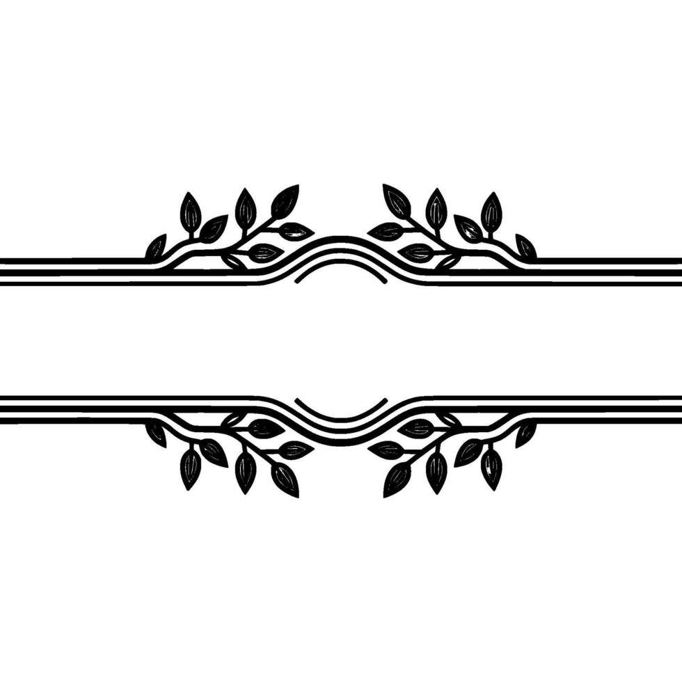 Elegant Botanical Divider, Vintage Style, Minimalist, Line vector