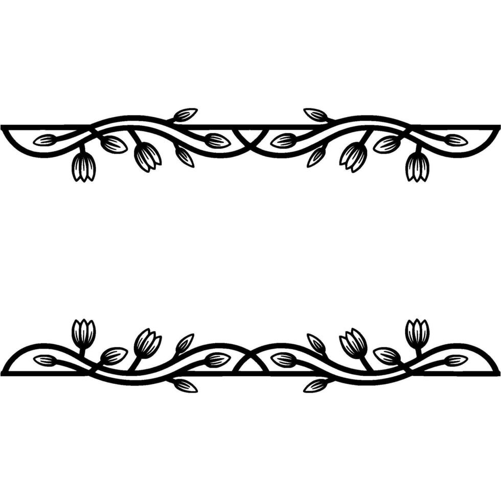 Elegant Botanical Border, Vintage Element, Template vector