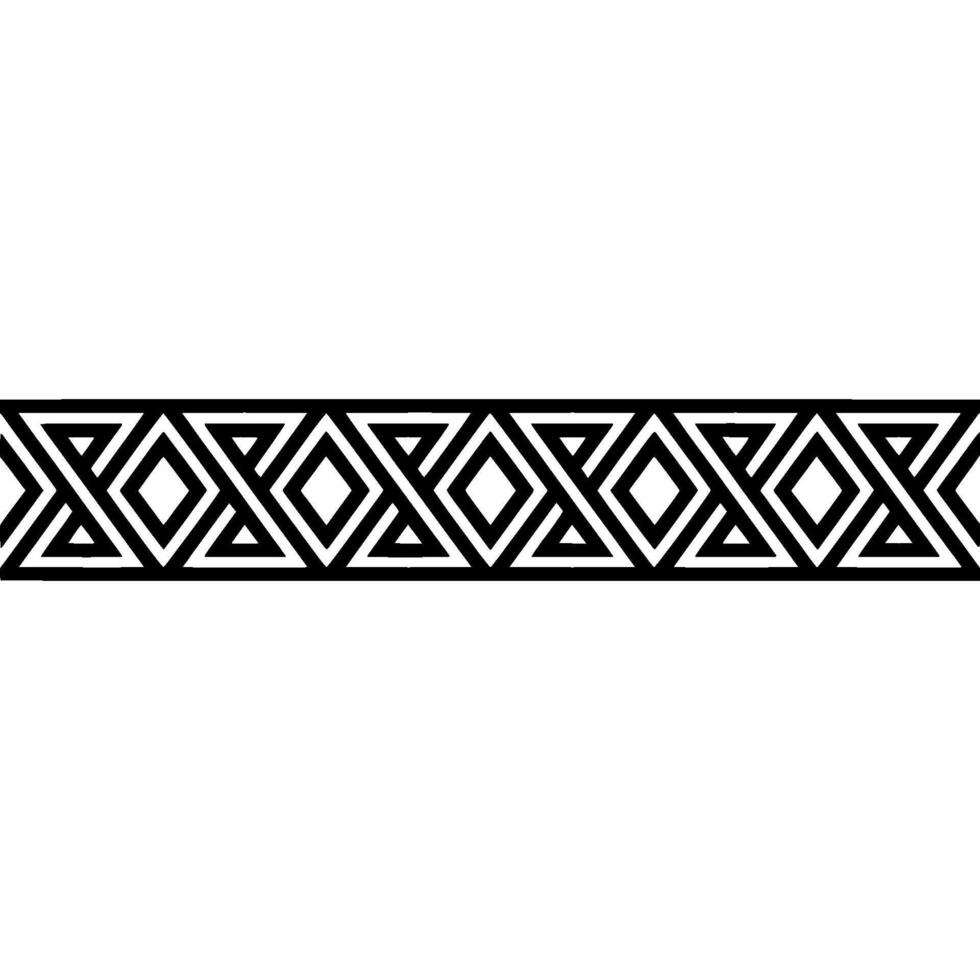Geometric Deco Border Minimalist Black White Pattern, Abstract vector