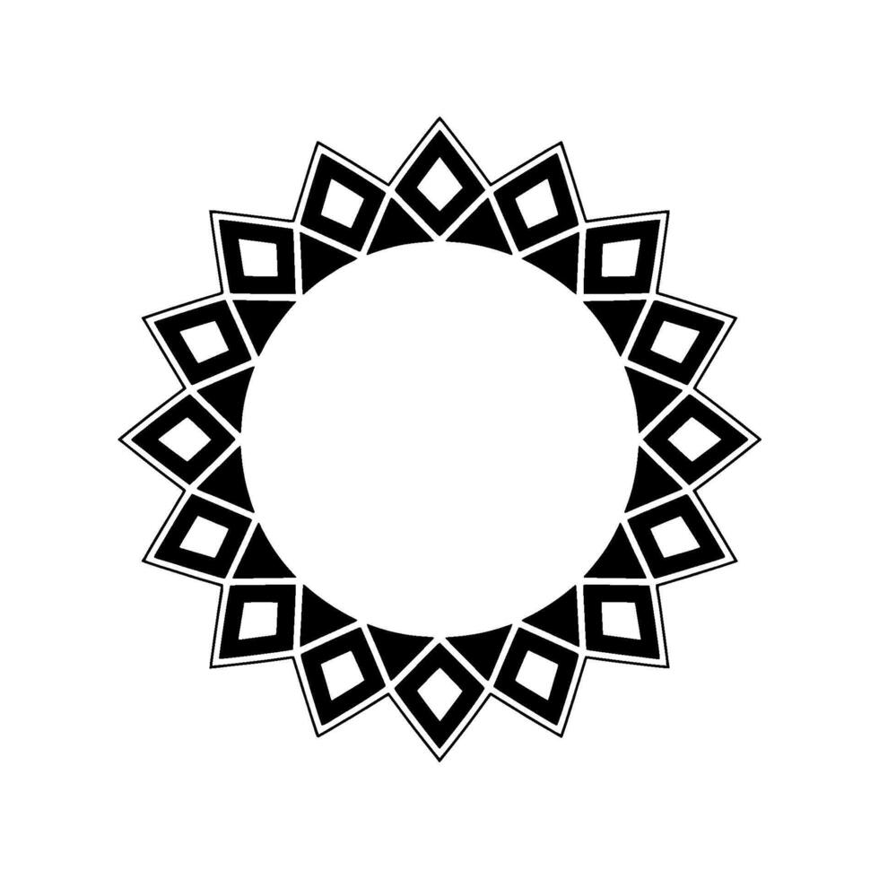 Geometric Circle Frame, Minimalist , Black White, Pattern vector